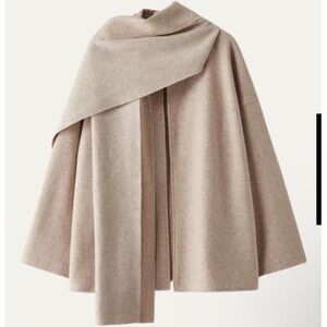 OGL Neutral Beige Wool-Blend Cape
